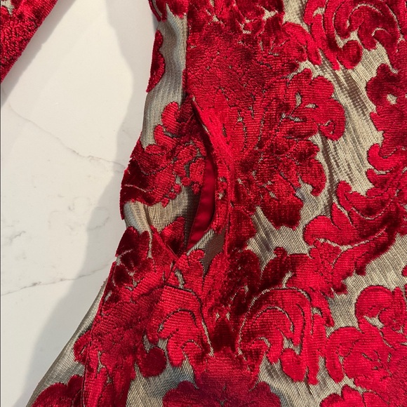 Alice + Olivia Red Brocade Jacket - Picture 3 of 8